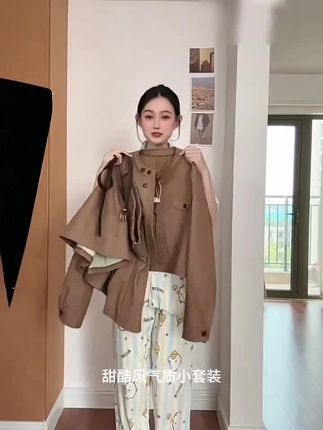 美拉德皮衣夹克百褶短裙两件套女春秋新款复古显瘦小个子时尚套装#女装 #裙子 #穿搭 #穿搭分享 #外套穿搭