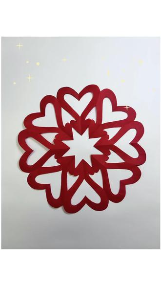 简单的剪纸教程 数字三剪出爱心窗花 好好看 手工 #非遗剪纸文化传承 #创作者中心 #创作灵感 #手工diy #剪窗花过新年