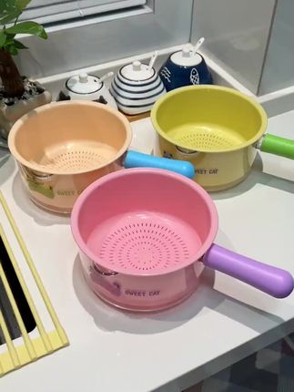 家用双层洗菜盆沥水篮,塑料加厚超实用! #塑料洗菜篓 #塑料加厚篮 #塑料洗菜篮 #塑料水果盘 #水果盘洗菜篮