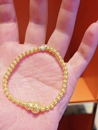 #足金999 #首饰分享 #仪式感不能少 足金999菩提核桃珠葫芦手串diy款