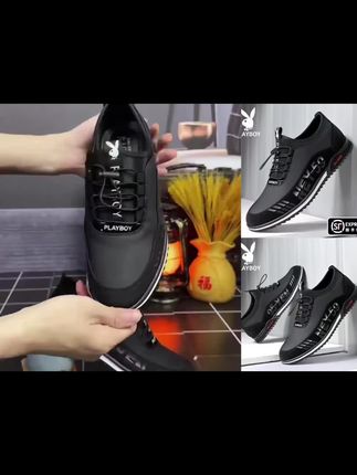 花花公子男鞋2025新款休闲鞋春季商务软底内增高运动皮鞋6087,新入手的花花公子男鞋,舒适增高一步到位,商务休闲两不误!👟✨ #好穿又好搭 #时尚休闲