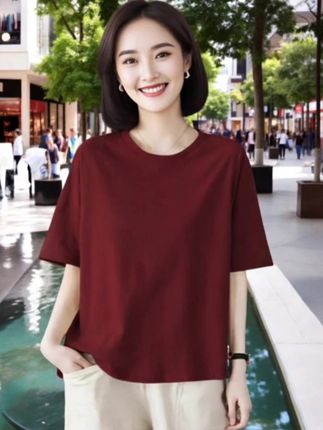 #夏季穿搭 #百搭t恤 #简约穿搭 #纯棉短袖小衫 #加肥加大纯棉T恤