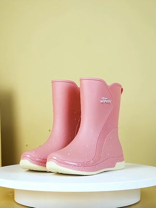 防水中筒雨靴,时尚外穿平底雨鞋,厨房防滑耐磨工作水鞋,#百搭鞋子 #时尚雨鞋 #中筒雨鞋 #厨房工作防水鞋 #男女同款