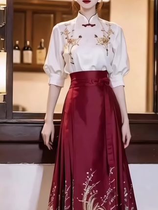 #国风服饰 #马面裙套装 #复古风穿搭