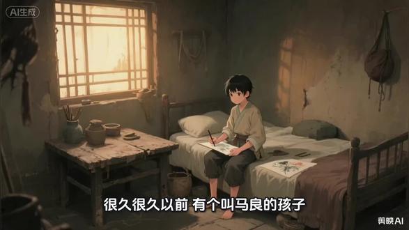 从前,有个孩子叫马良,家中贫困却热爱画画。他得到一支神笔,画什么就会变成真的。他用这支笔帮助穷苦百姓,惩治贪婪的大官。马良善良勇敢,用神笔书写着正义与希望,他的故事如璀璨星辰,照亮我们心中的童话世界