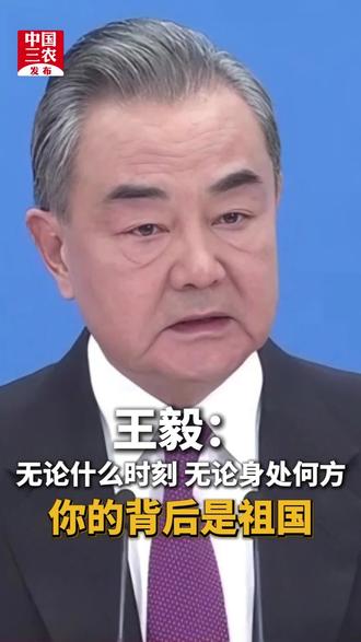 王毅:无论什么时刻、无论身处何方,你的背后是祖国