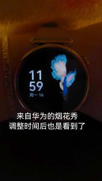 调整时间后也是看到了来自华为的烟花秀#华为手表烟花