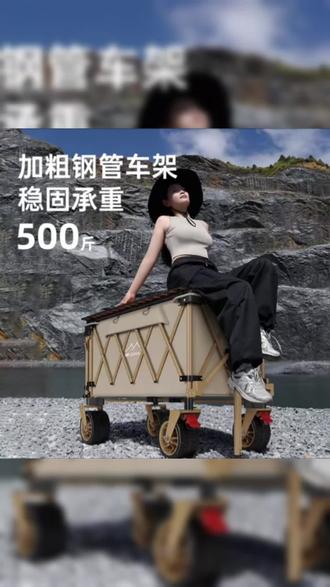 #折叠车 露营推车可折叠户外野餐大号聚拢营地车拉车旅行野营小拖车#折叠箱款 #移动置物架 #露营装备性价比推荐 #户外用品