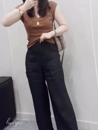 #百搭裤子#休闲裤#高腰显瘦显腿长 #阔腿裤#时尚洋气