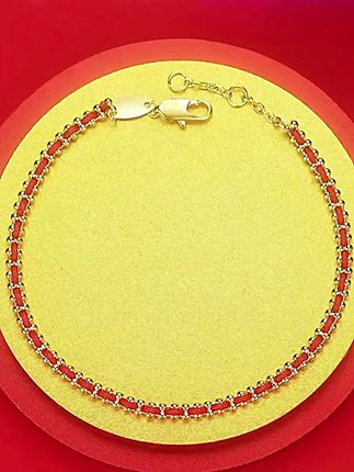 高定镀18K真金手工编制红绳手链男女可戴高级轻奢803 #平价又高级的饰品分享 #红绳手链 #手工编织手链 #运气爆棚 #女人喜欢的饰品