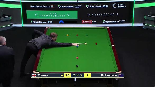 小特击败萝卜,进入巡回锦标赛决赛 特鲁姆普秀杆法、罗伯逊破蛋庆祝,恭喜小特进入决赛#特鲁姆普秀杆法集锦 #斯诺克 #锦标赛 #决赛 #裁判