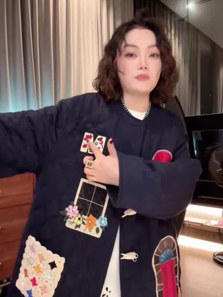 欧货高品拼接设计宽松棉服#棉服外套 #棉服