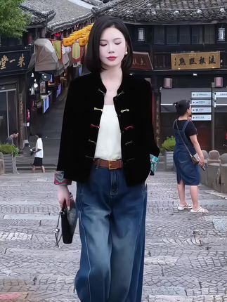 #秋季清冷感白月光穿搭 #优雅气质 #高级感穿搭 #春秋新款 #通勤搭配 新中式双面穿外套