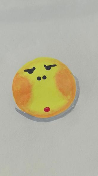 画一个圆,刷刷刷 涂满黄色,再拿根棉签 点点点 点上橘色#一学就会的简笔画 #创意简笔画 #简笔画教程 #创作者扶持计划