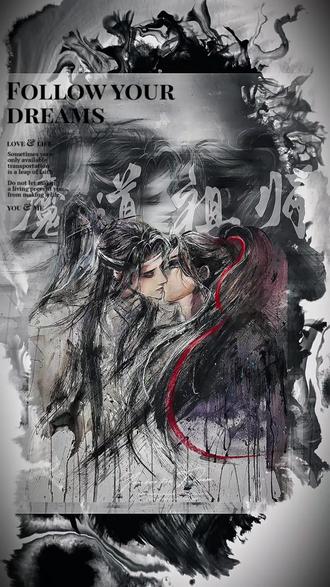 还是听忘羡打情骂俏的有意思哈哈哈…#魔道祖师#蓝忘机#手绘#魏无羡