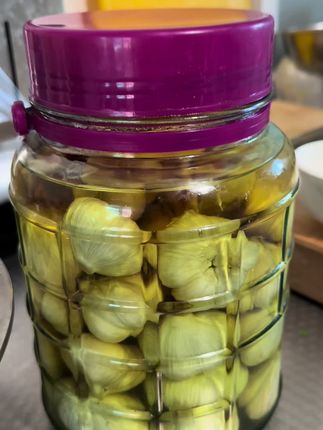 一个月前腌的大蒜快拿出来吃啊!#糖蒜