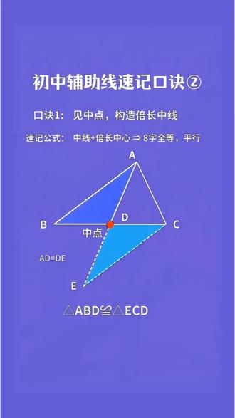 初中全等三角形辅助线#倍长中线构造全等三角形 #倍长中线 #倍长中线模型 #倍长中线问题 #数海拾贝