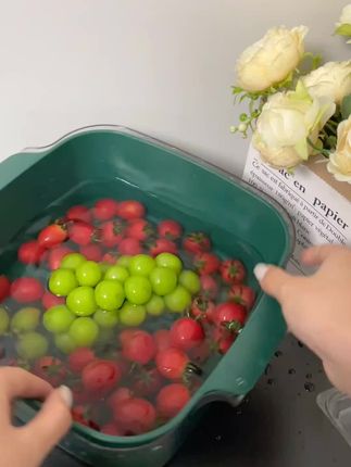 家用超给力!双层洗菜盆,沥水快,还能当果盘颜值高!# 洗菜篮 #沥水篮 #果篮 #淘洗篮