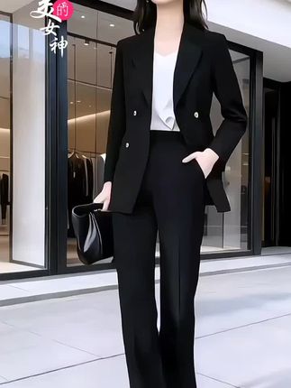 AI 秋季新款大码双排扣西装套装 #穿搭 #套装 #气质穿搭 #气质女神
