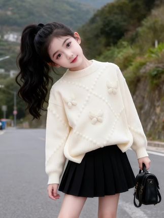 #高品质童装 #甜美穿搭 #女童穿搭 #毛衣 #秋冬穿搭