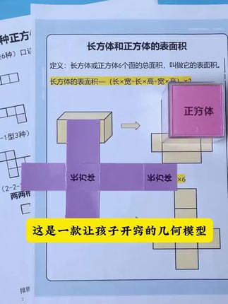 #小学数学 重点学习#几何体 的展开图,有了这套#透视几何体 教具,孩子动手操作,学起来更直观#一年级数学 #长方体和正方体