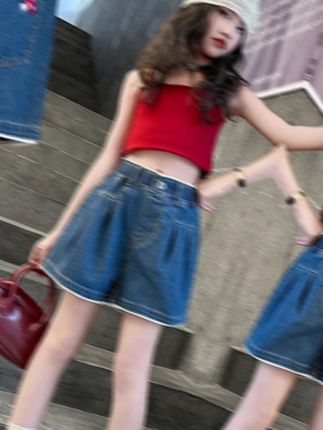 女童夏季牛仔短裤2025新款韩范儿童洋气热裤女大童夏装韩版裤子