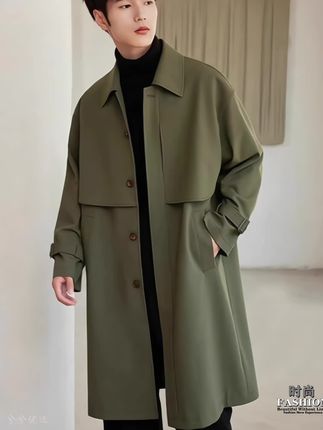 外套男款风衣中长款春秋款高端休闲高级感男士时尚高档大衣FY312#风衣外套 #外套