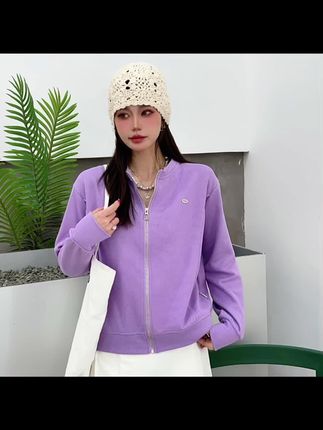 L133秋季新款时尚潮流百搭前身捏折女士休闲拉链衫外套25-36
