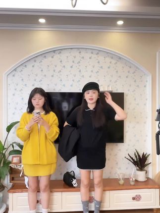 小个子黑色娃娃领连衣裙子女夏2025新款法式气质早秋miu系套装裙