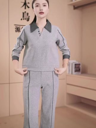 啄木鸟Polo领运动套装女春秋2025新款秋装搭配一整套高级感妈妈装#运动套装#妈妈装