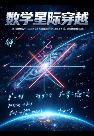 江苏三模抛物线压轴题,一招秒解✨ 用「切线平移法」,画个图就能秒出答案 #高考数学 #苏北七市三模 #抛物线压轴题 #数学解题技巧 #高三冲刺