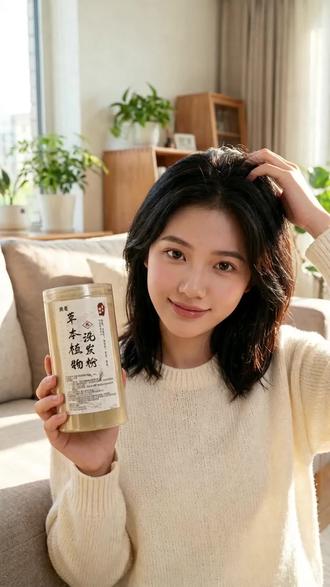 告别油腻头皮,22味草本守护你的秀发! 头发爱出油、易打结?这款洗发产品帮你解决烦恼!#洗发水 #洗发粉 #养发护发 #穷光蛋的护发教程来啦