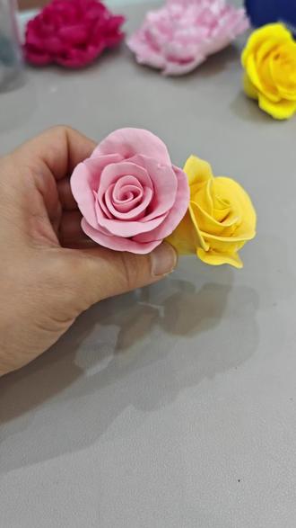 两招搞定粘土玫瑰🌹花瓣制作技巧#粘土手工简单教程
