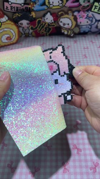 双面格利特教程,烫出来的成品爆闪,太好看了~#拼豆 #格利特烫 #爆闪 #拼豆教程 #染上了拼豆