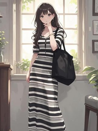 条纹 #连衣裙