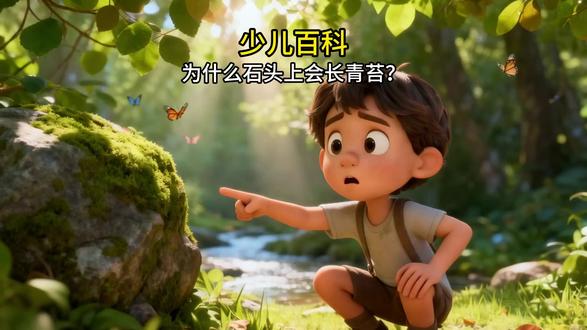 石头上为什么会长青苔?《少儿科普百科知识》 #科普 #十万个为什么 #科普一下 #百科知识 #涨知识