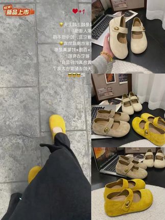 增高休闲风韩版单鞋温柔玛丽珍复古春夏圆头夏季春季包跟勃肯鞋