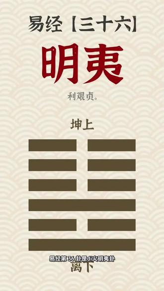 易经第三十六卦地火明夷卦#易经 #易经文化 #易经#国学 #传统文化