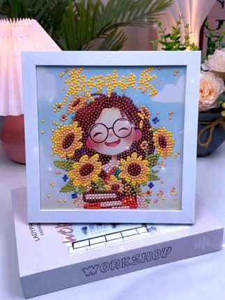 2025新款教师节礼物幼儿园小学生送老师创意DIY钻石画桌面摆台画