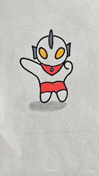 简单几步画个奥特曼#一起学画画吧 #简笔画#画画