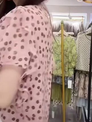 法式复古波点荷叶边短袖衬衫女2025夏季洋气百搭宽松显瘦通勤上衣#夏季穿搭 #短袖衬衫
