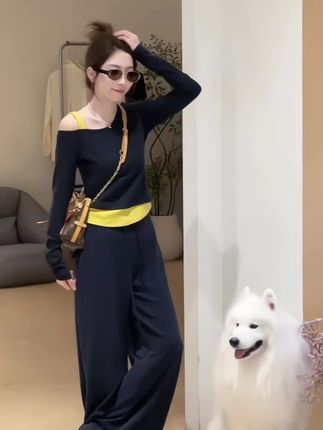 纯棉女装套装轻奢高级感春季新款设计感小众假两件休闲裤两件套潮#气质范 #女神范 #气场全开 #高级穿搭 #时髦穿搭
