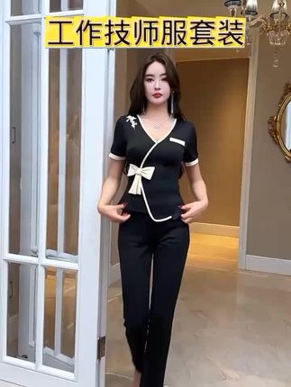 美容院工作服女高端养生馆中式茶艺师服装足浴技师工作服spa技师#技师工作服#技师服#工作服