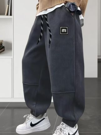 男童加绒裤子加厚儿童休闲裤2024冬装新款中大童长裤男孩棉裤 #加绒加厚裤子 #中大童童装 #加绒卫裤 #秋冬必备 #男童裤子