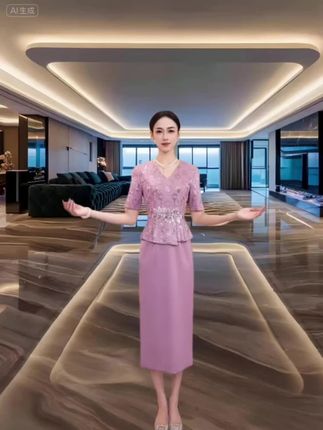 初秋穿搭喜婆婆婚宴礼服紫色喜妈婚礼连衣裙显瘦小个子平时也能穿