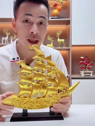 #摆件 一帆风顺帆船摆件家居酒柜玄关装饰品轻奢高档客厅办公室中式摆件#创意摆件 #高颜值 #一帆风顺 #好物推荐🔥