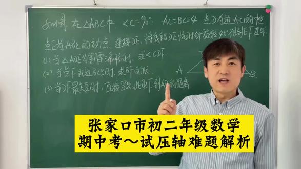 张家口市初中二年级期中考~试数学压轴题解析 今天上午刚结束的初二数学压轴题解析,看看你做对了吗?#初中数学 #期中考试 #数学答案 #河北张家口 #数学思维