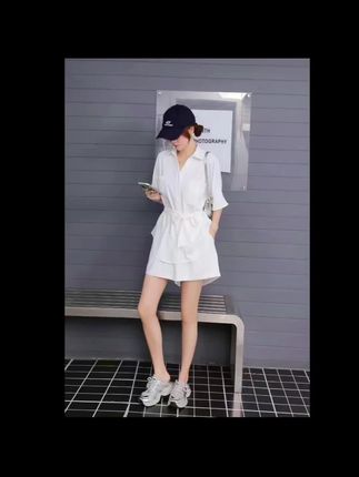 法式老钱风套装女休闲高级感宽松显瘦气质设计感衬衫+短裤带腰带#夏季新款 #今日穿搭推荐 #爆款热卖中 #气质女神 #显瘦显高显气质