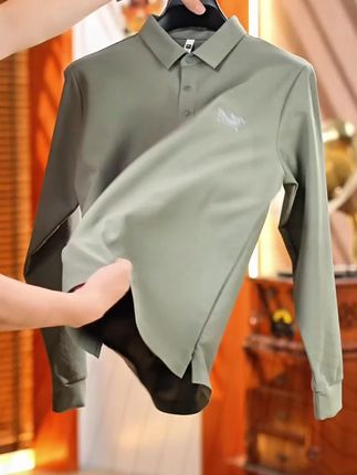 #我要上热门 【奥特莱斯】品牌正品刺绣鸟夏季长袖T恤男高端商务休闲polo衫#高档大气上档次 #男士t恤 #长袖t恤 #polo衫 @DOU+小助手 @巨量千川
