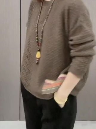 春秋季新款毛针织衫女装毛衣外套大码长袖洋气减龄慵懒风上衣#针织衫 #打底衫 #内搭外穿都好看 #洋气减龄 #宽松显瘦